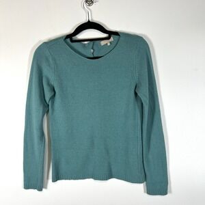 Benedetta B Made In Italy Green Cashmere Wool Blend Sweater Size S Button Back